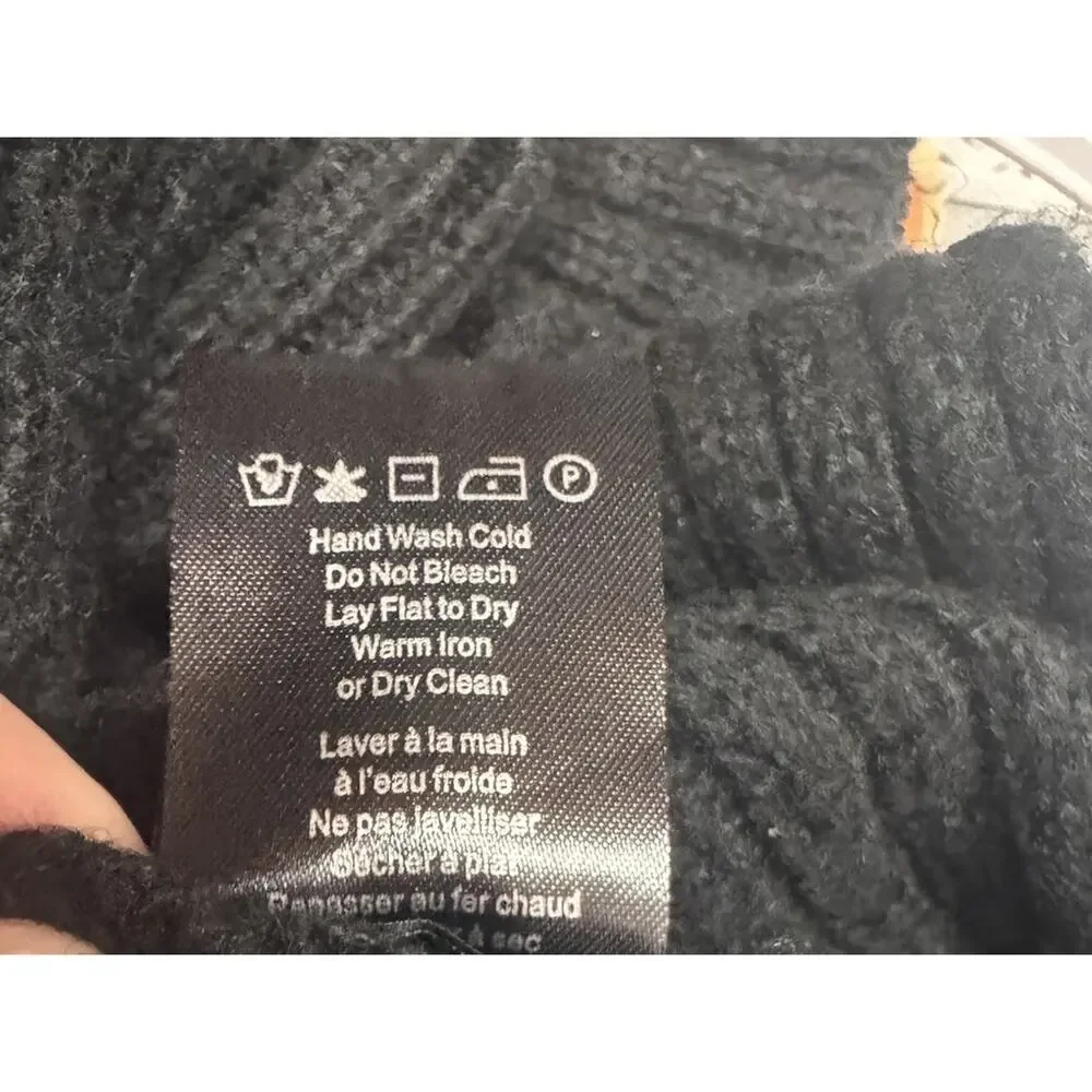 Heartloom Womens Black Mohair Blend Shawl Collar Wrap Cardigan Cozy Sweater Sz S